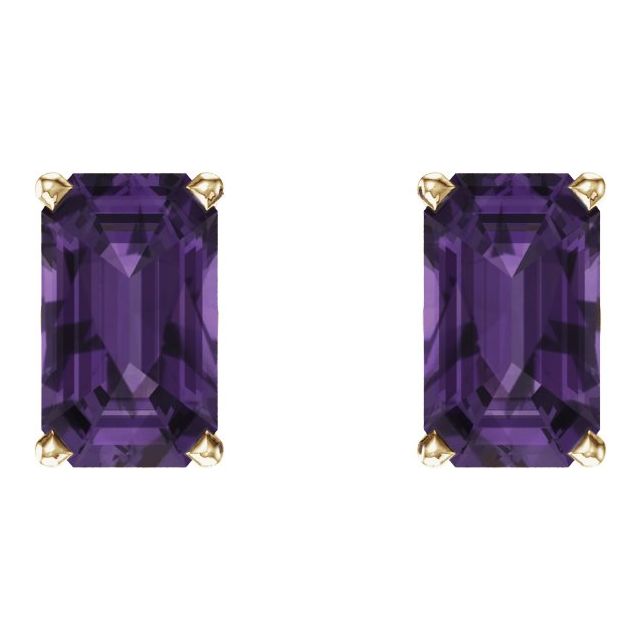 Emerald 4-Prong Scroll Setting? Stud Earrings