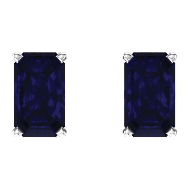 Emerald 4-Prong Scroll Setting? Stud Earrings