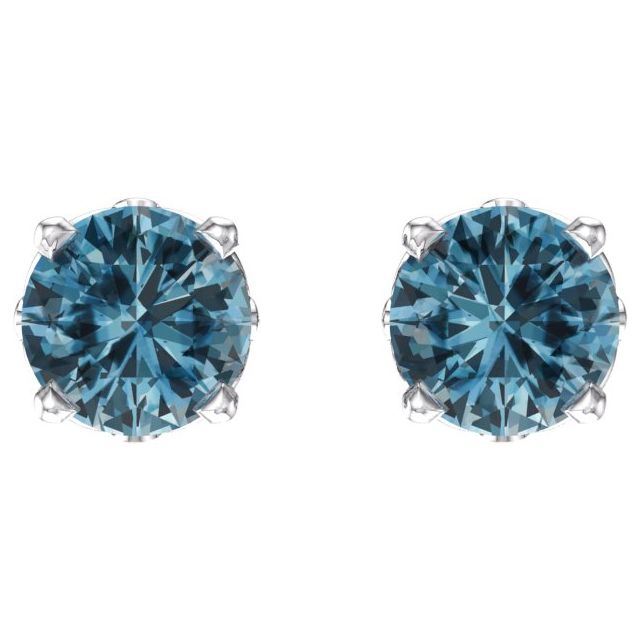 Round 4-Prong Scroll Setting? Stud Earrings