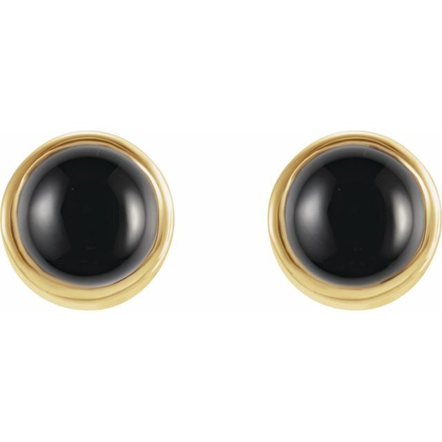 Round Bezel-Set Earrings