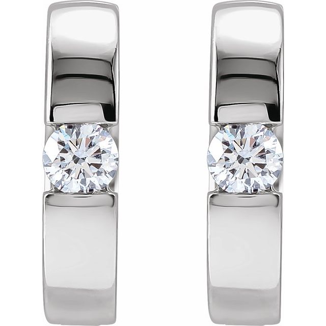 Accented Huggie Hoop Earrings