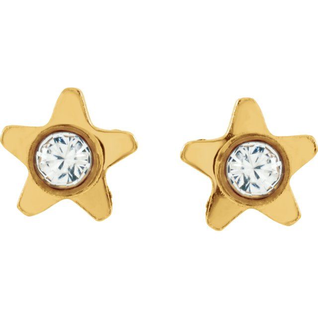 Bezel-Set Star Inverness? Piercing Earrings
