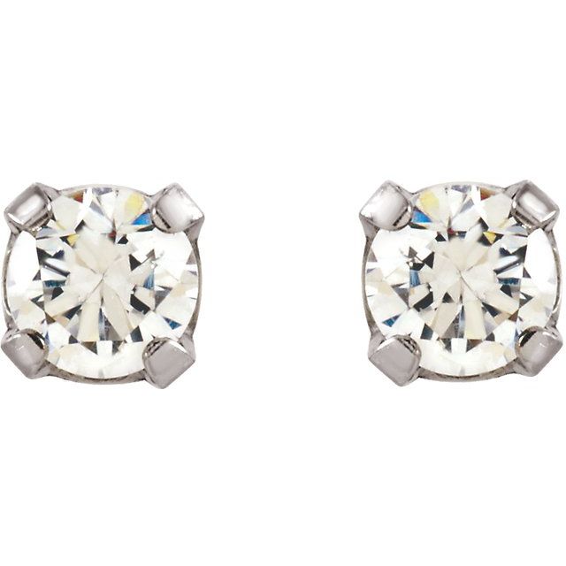 Round 4-Prong Inverness? Piercing Stud Earrings