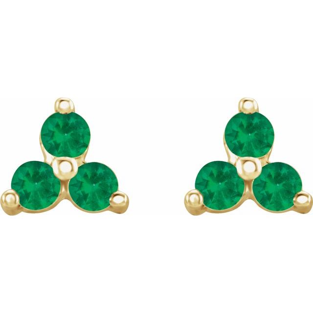 Three-Stone Cluster Earrings