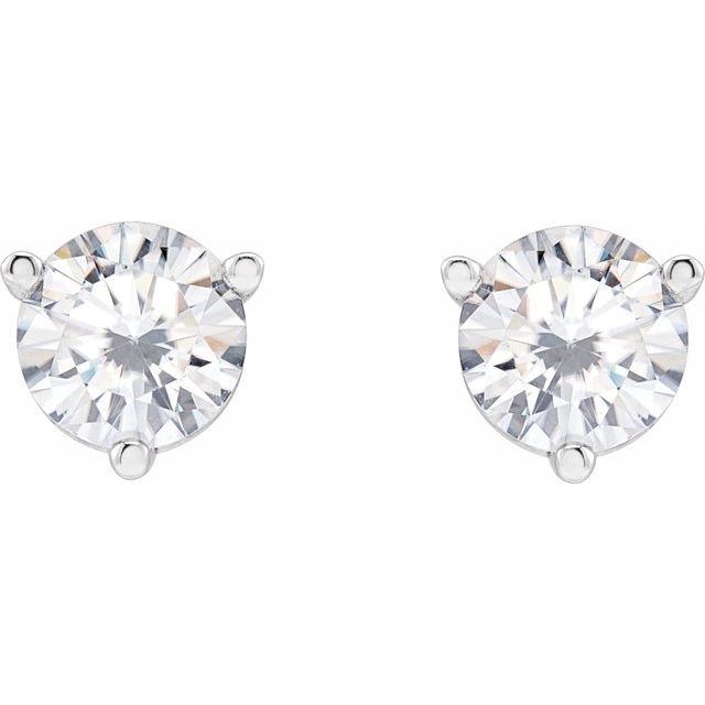 Round 3-Prong Stuller Moissanite? Stud Earrings