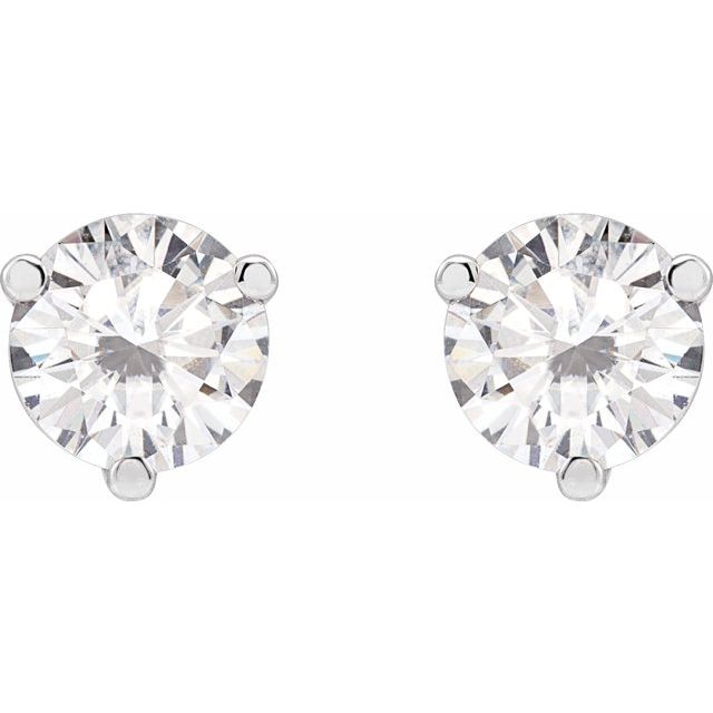 Round 3-Prong Stuller Moissanite? Stud Earrings