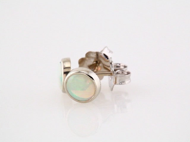 Round Bezel-Set Cabochon Earrings