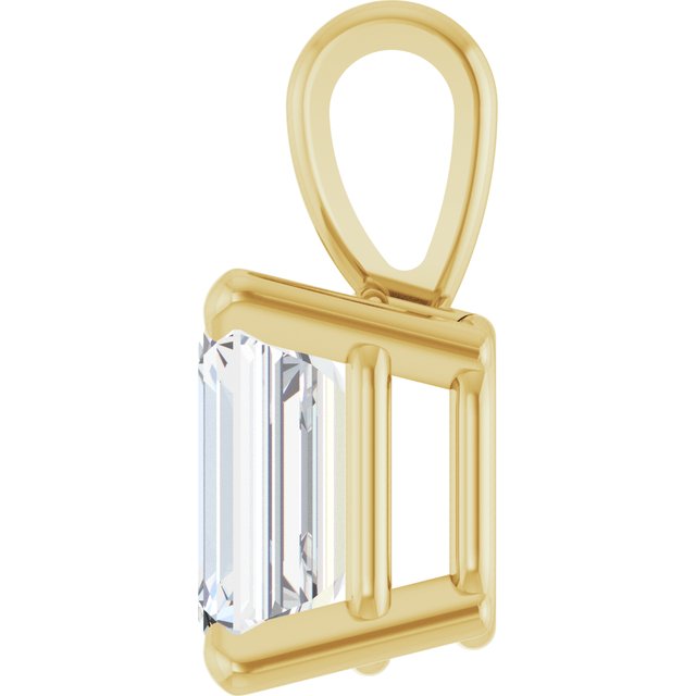 Emerald 4-Prong Solitaire Pendant