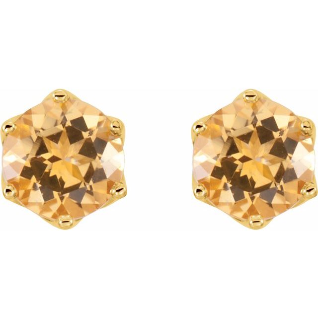 Round 6-Prong Crown Stud Earrings