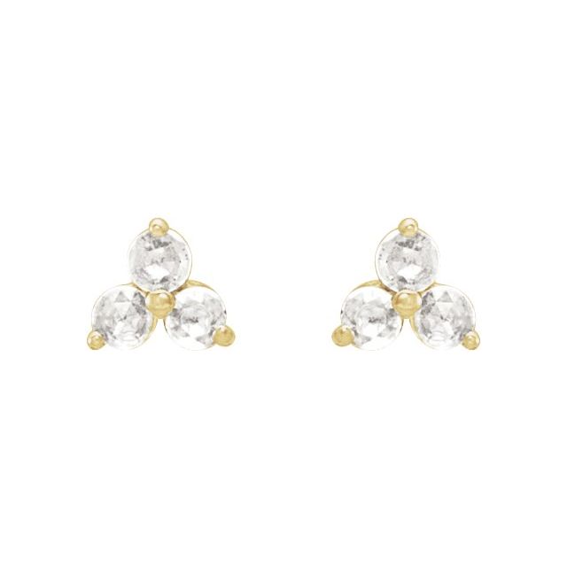 Round Three-Stone Earrings