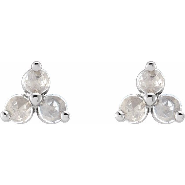 Round Three-Stone Earrings