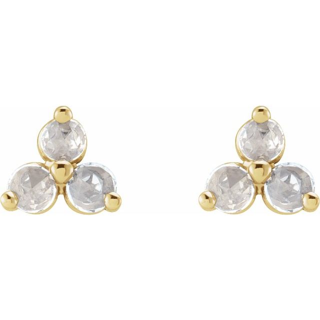 Round Three-Stone Earrings