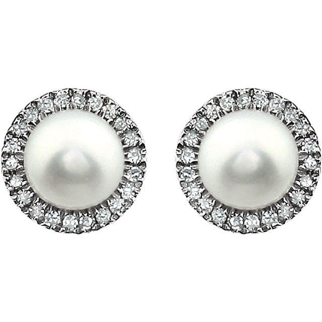 Round 4-Prong Halo-Style Birthstone Earrings