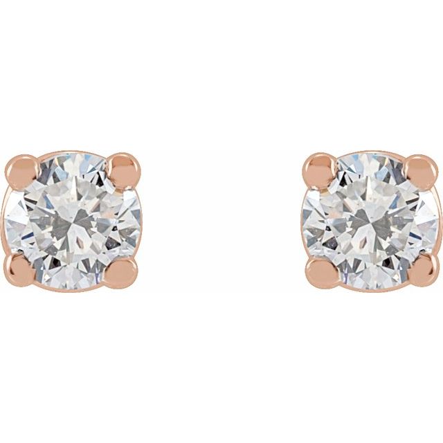 Round 4-Prong Lightweight Stud Earrings