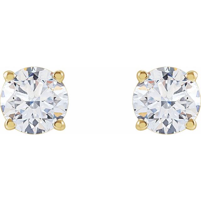 Round 4-Prong Lightweight Stud Earrings