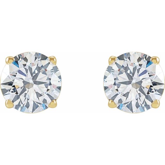 Round 4-Prong Lightweight Stud Earrings