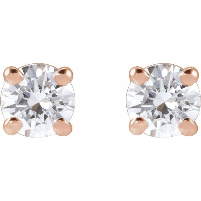 Round 4-Prong Lightweight Stud Earrings