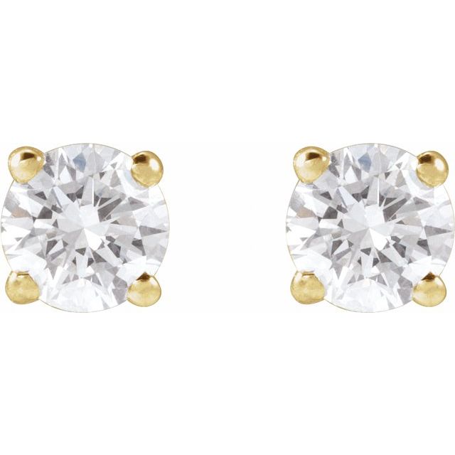 Round 4-Prong Lightweight Stud Earrings