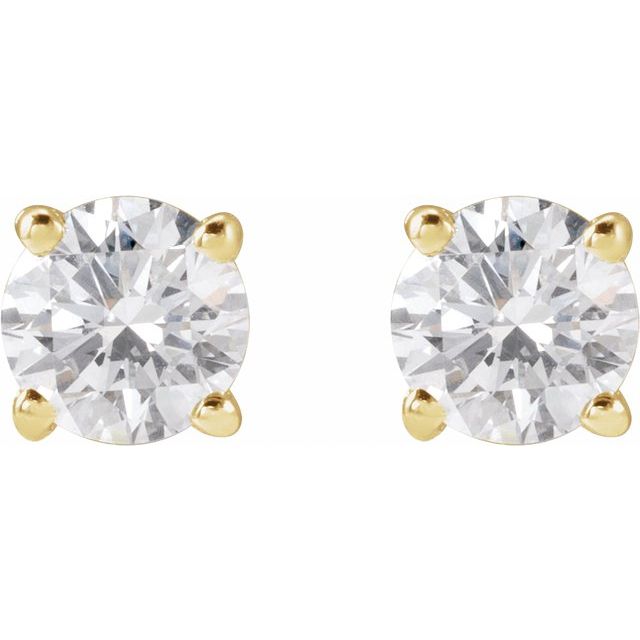 Round 4-Prong Lightweight Stud Earrings