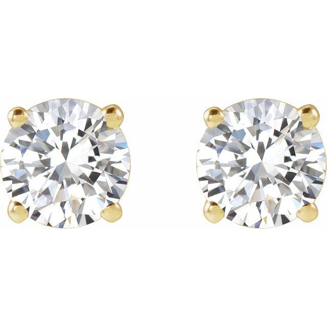 Round 4-Prong Lightweight Stud Earrings