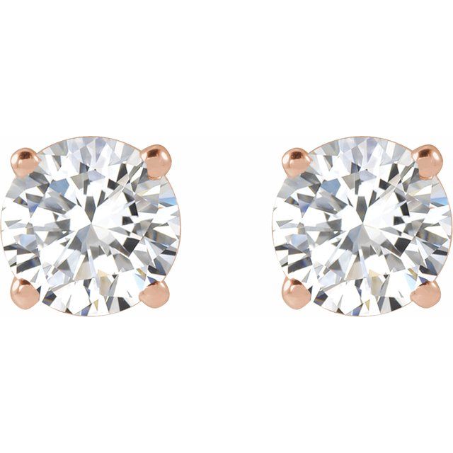 Round 4-Prong Lightweight Stud Earrings