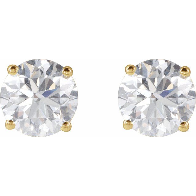 Round 4-Prong Lightweight Stud Earrings