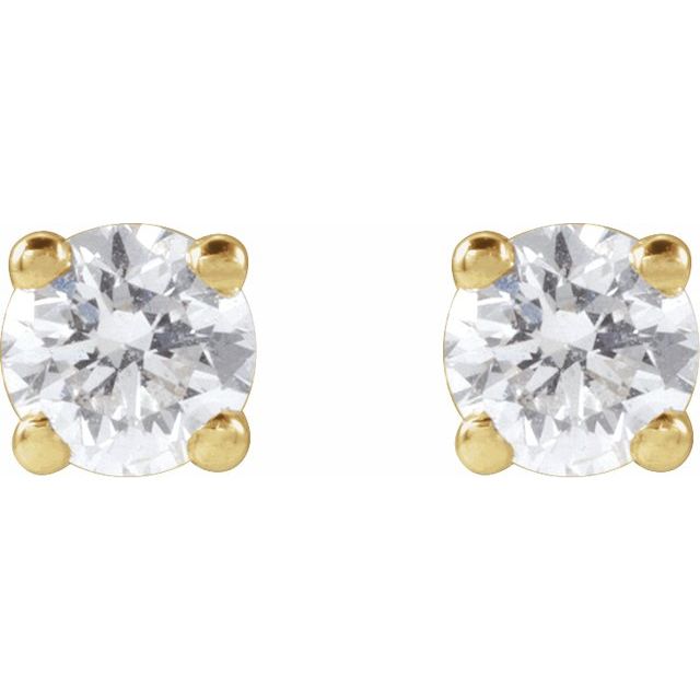 Round 4-Prong Lightweight Stud Earrings