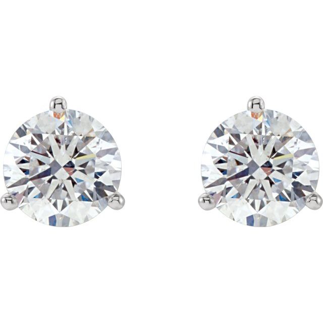 Round 3-Prong Stud Earrings
