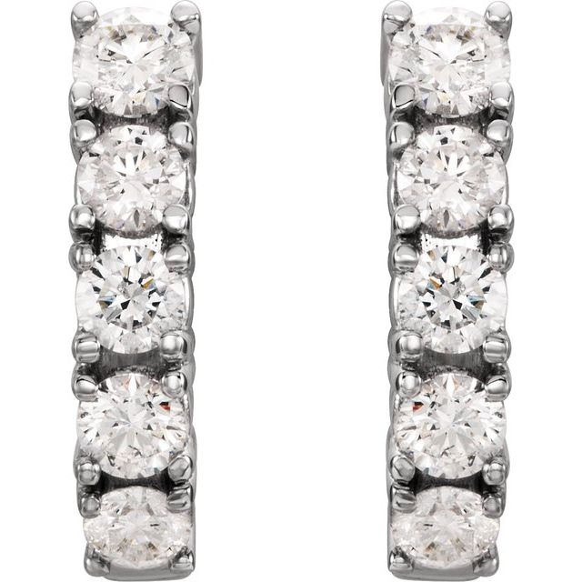Accented J-Hoop Earrings