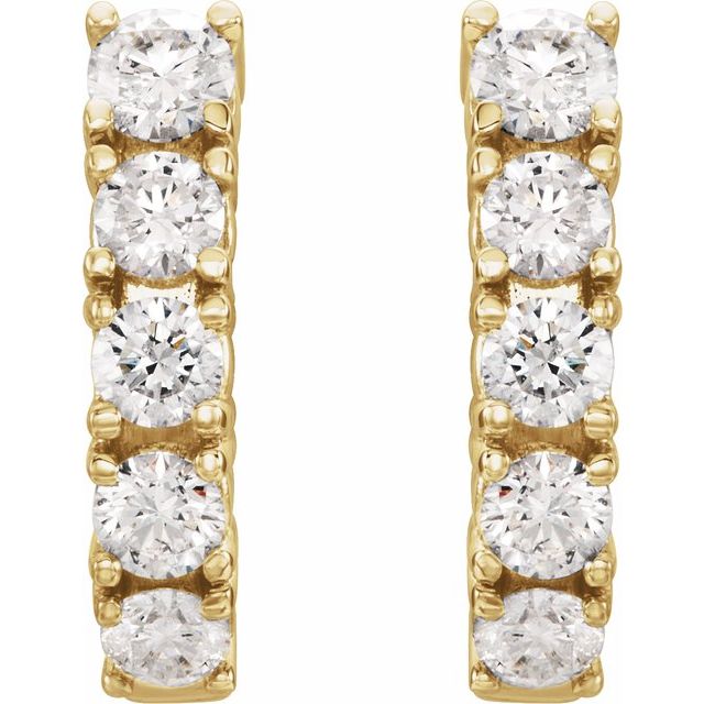 Accented J-Hoop Earrings