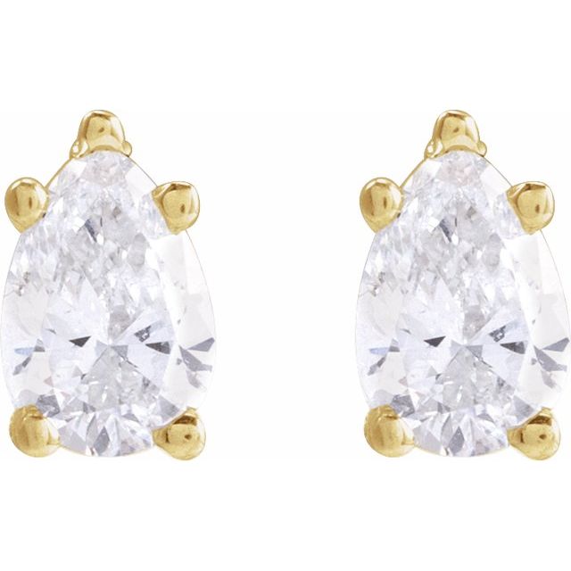 Pear 5-Prong Stud Earrings