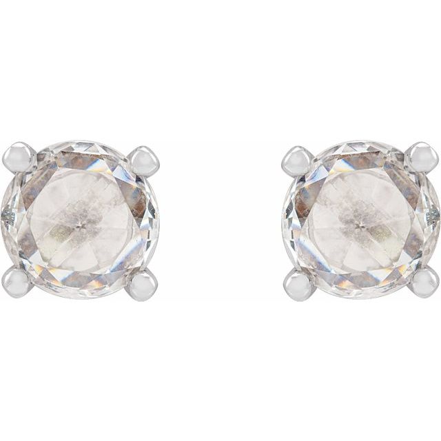 Round 4-Prong Rose-Cut Stud Earrings