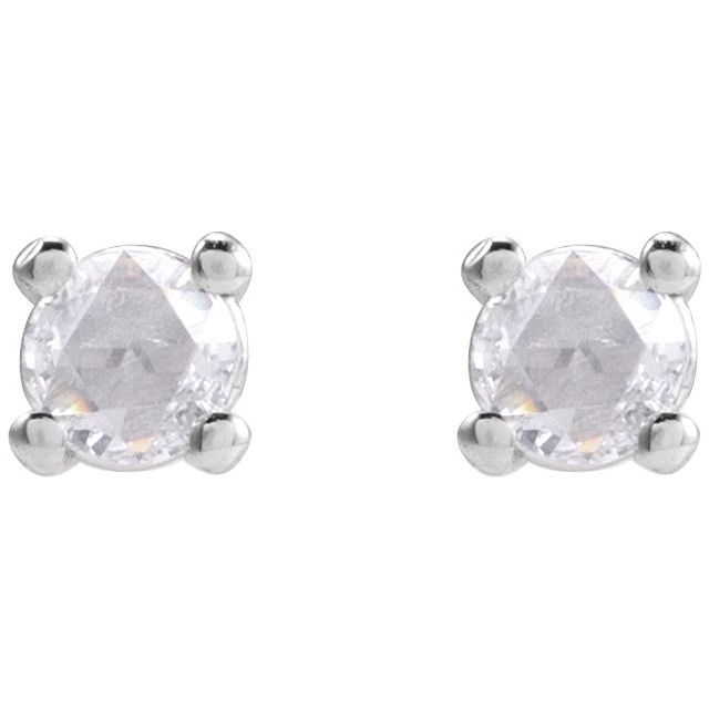 Round 4-Prong Rose-Cut Stud Earrings