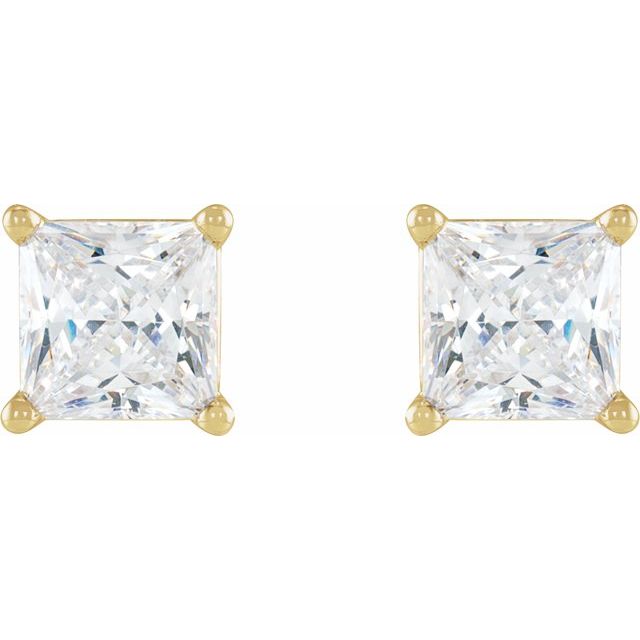 Square 4-Prong Lightweight Stud Earring