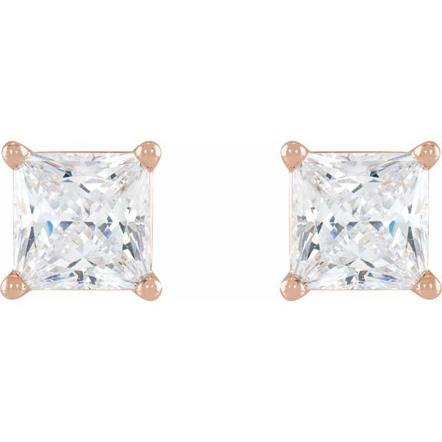 Square 4-Prong Lightweight Stud Earring