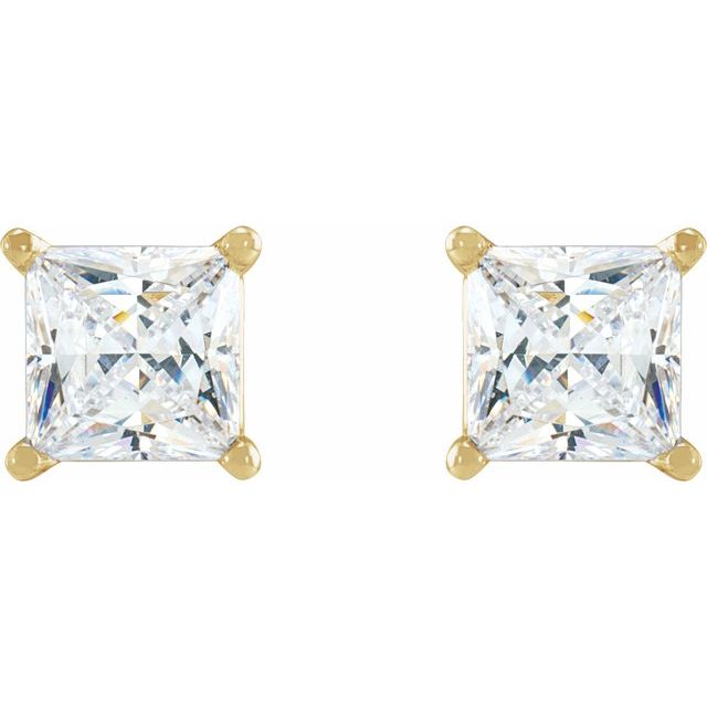 Square 4-Prong Lightweight Stud Earring