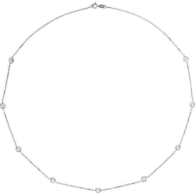 Bezel-Set Station Necklace or Bracelet