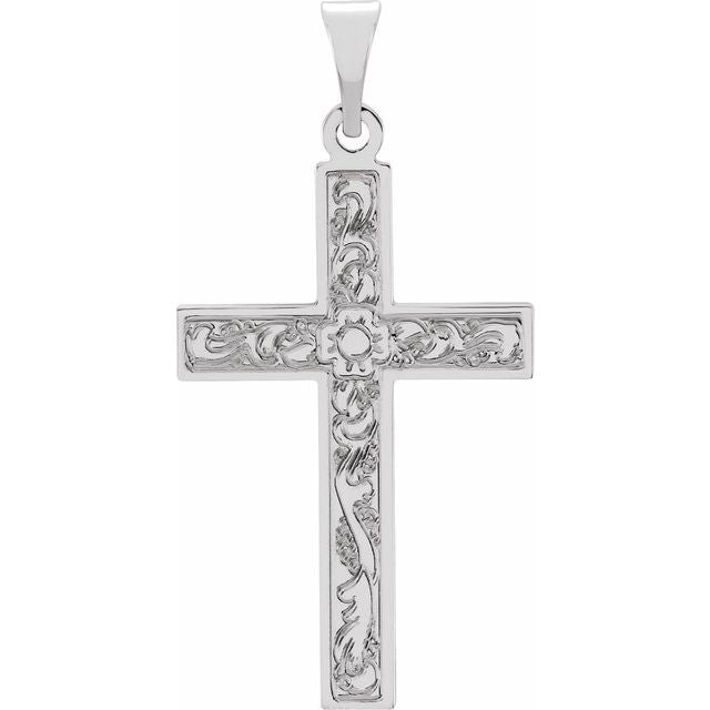Floral Cross Necklace or Pendant