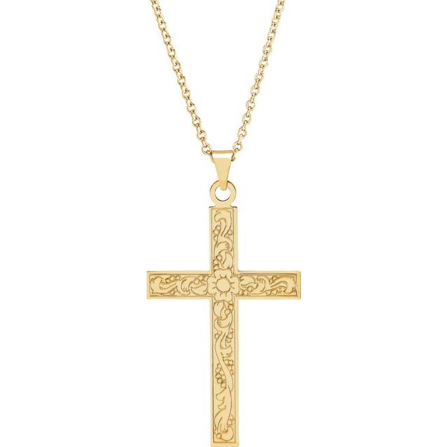 Floral Cross Necklace or Pendant