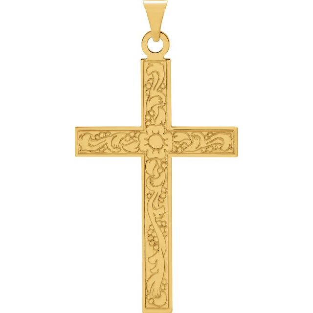 Floral Cross Necklace or Pendant