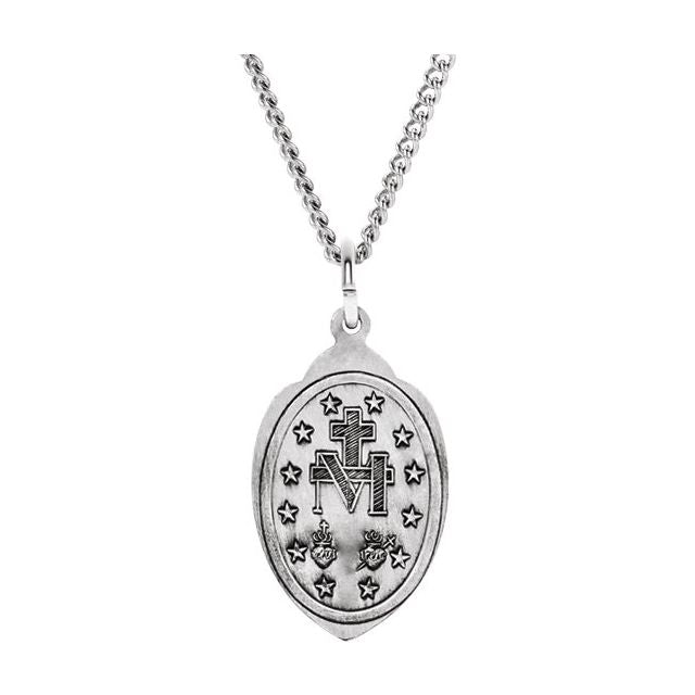 Oval Miraculous Medal Necklace or Pendant