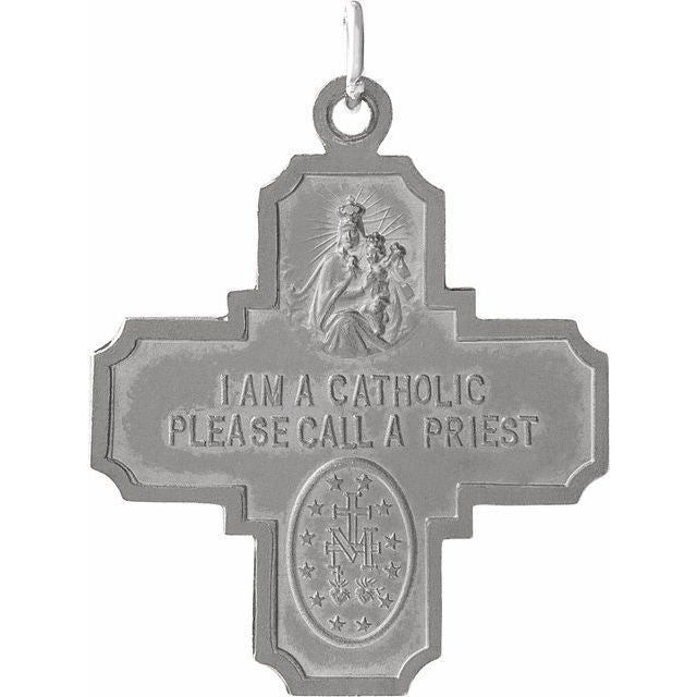 Four-Way Cross Medal Necklace or Pendant