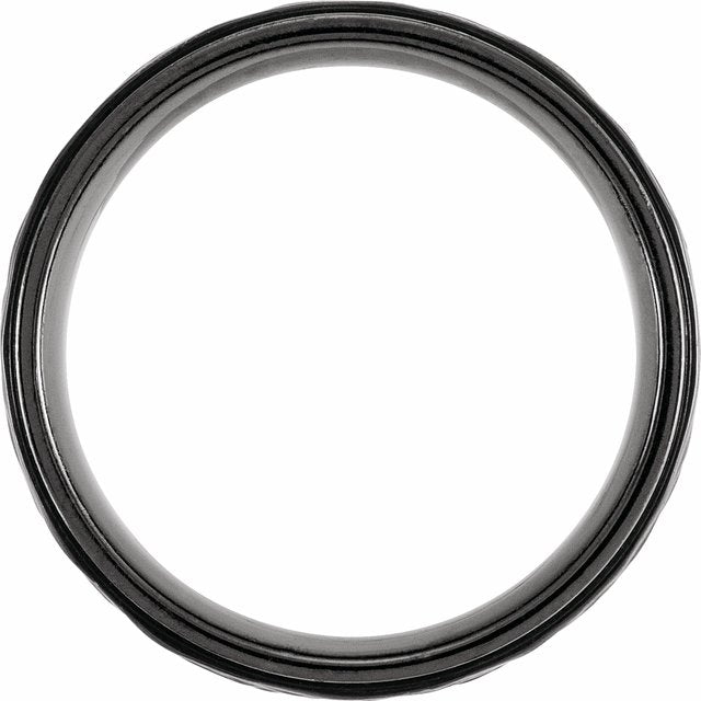 Titanium Flat Grooved Stepped Band