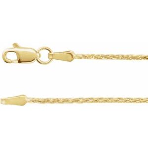 14K Yellow 1.5 mm Diamond-Cut Wheat 16" Chain