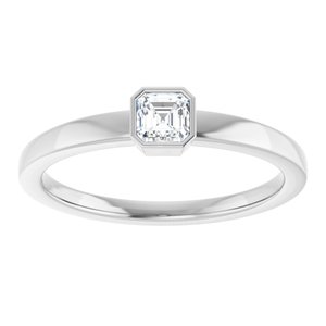 14K White 1/4 CT Lab-Grown Diamond Ring