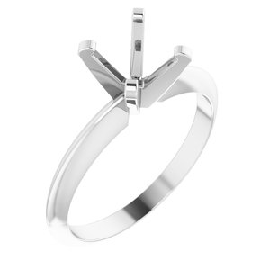 14K White 6.0-6.6 mm Round 4-Prong Solitaire Engagement Mounting