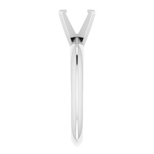 14K White 6.0-6.6 mm Round 4-Prong Solitaire Engagement Mounting
