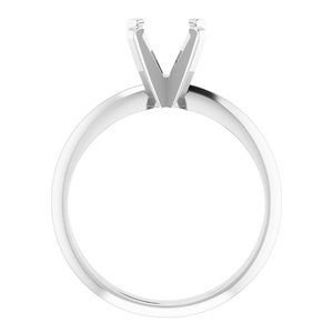 14K White 6.0-6.6 mm Round 4-Prong Solitaire Engagement Mounting
