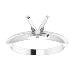 14K White 6.0-6.6 mm Round 4-Prong Solitaire Engagement Mounting