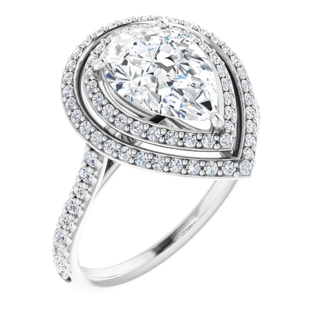 Double Halo-Style Engagement Ring